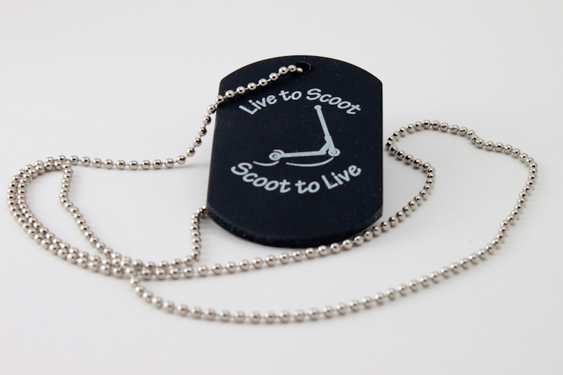 Live to Scoot - Scoot to Live dog tag necklace - black