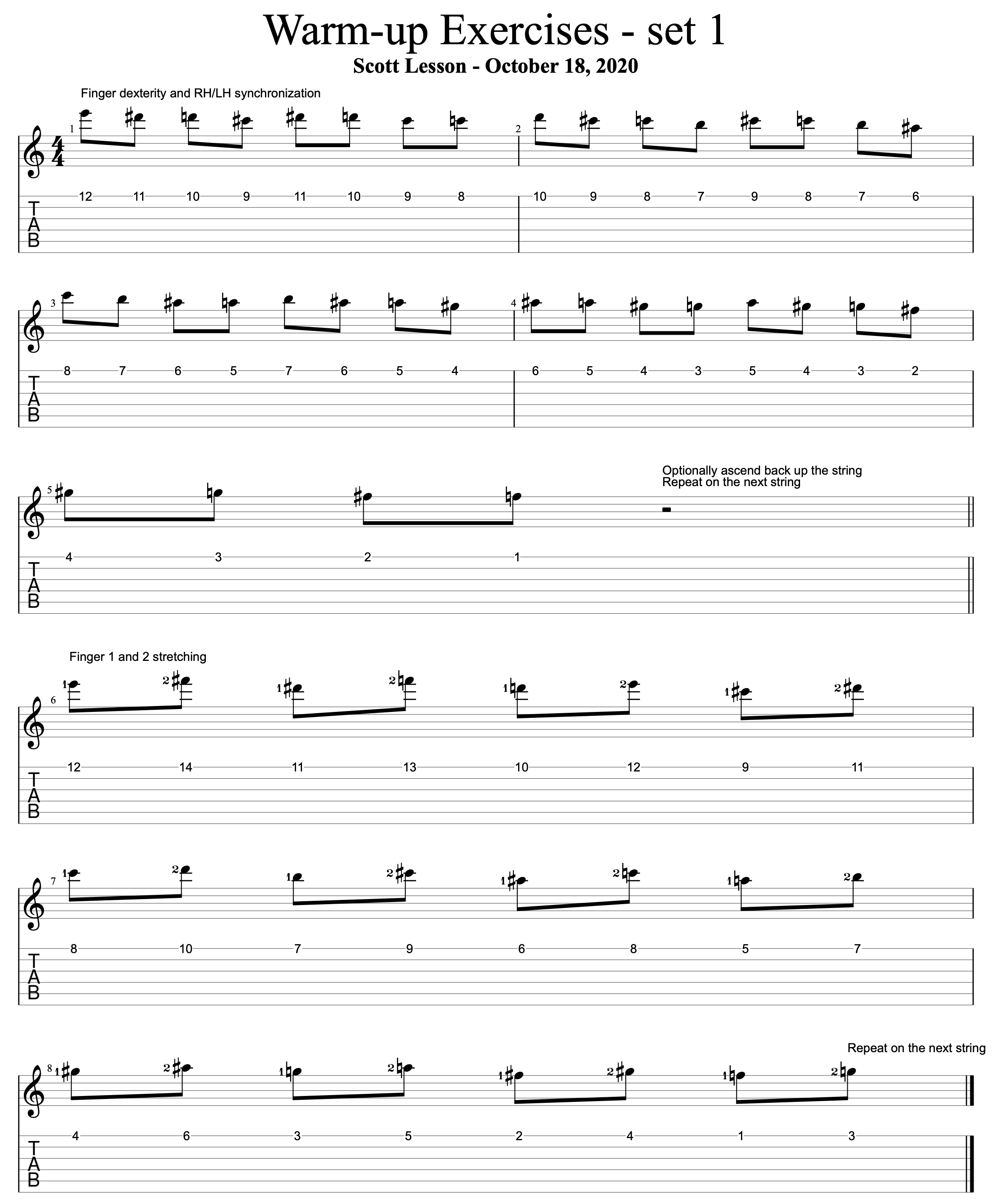 Warm-up exercises -  set 1